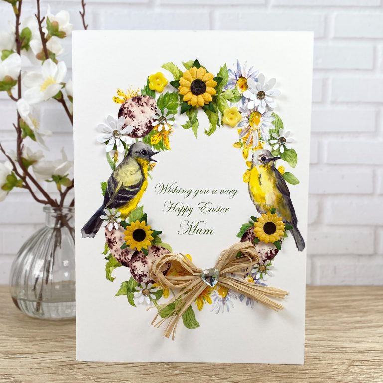 Handmade Easter Card ‘Yellow Birds’