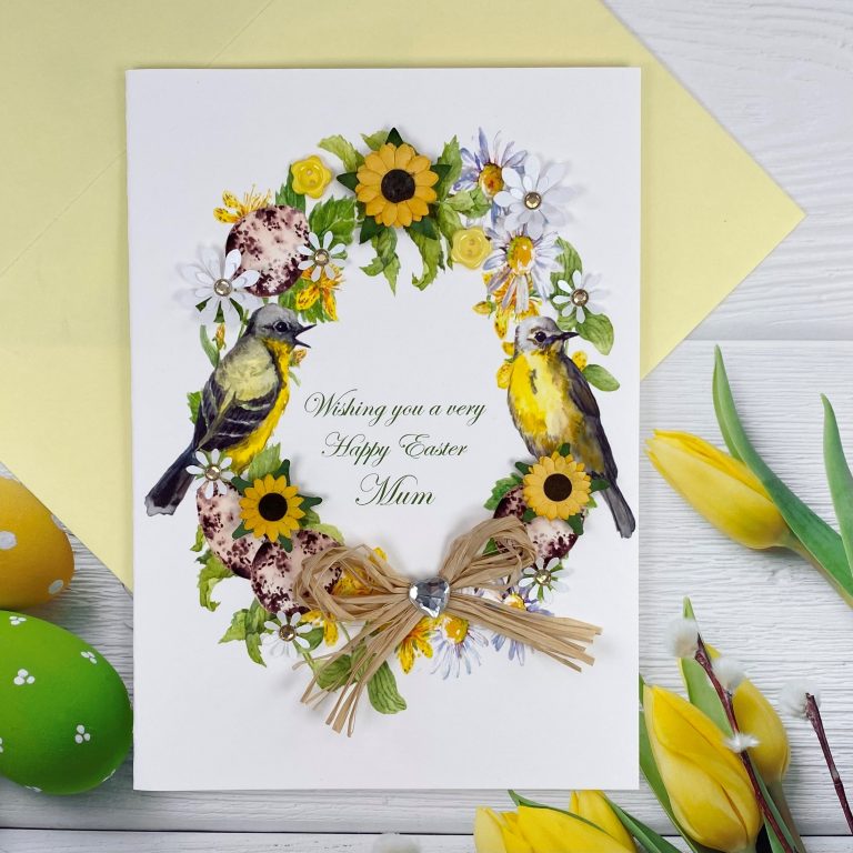 Handmade Easter Card ‘Yellow Birds’