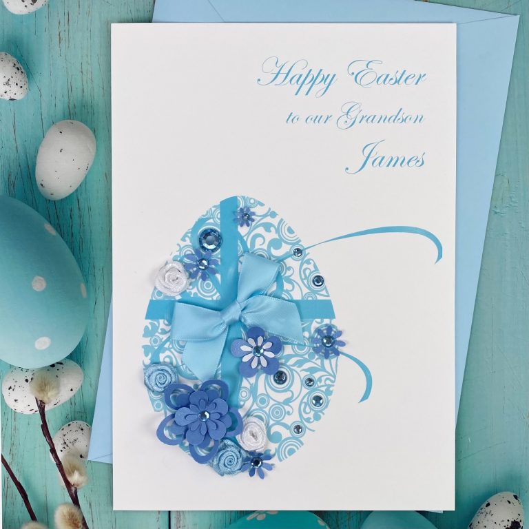 Handmade Easter Card ‘Rose Bud Easter Egg’
