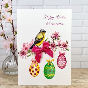 Handmade Easter Cards Eggs in Blossom Tree A5 Card