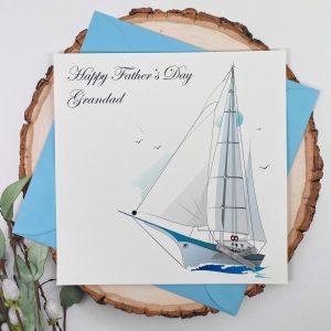 Handmade Father's Day Card Sailing Boat Square Card