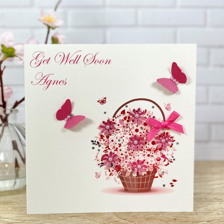 Handmade Get Well Card ‘Floral Basket’