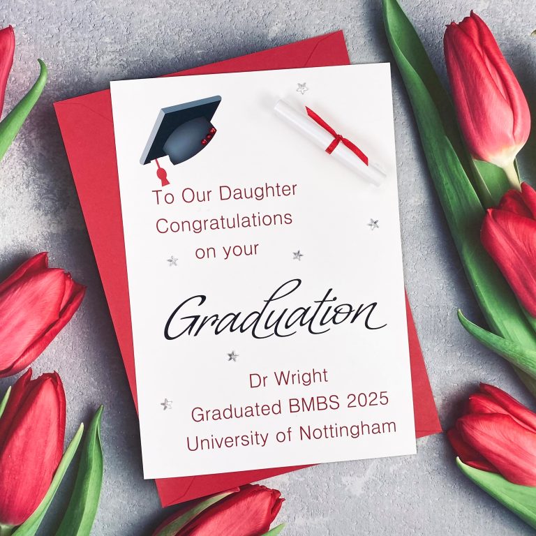 Handmade Graduation Card ‘Scroll and Stars’