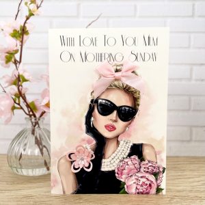 Handmade Mother's Day Card Pretty Lady A5 Large Card