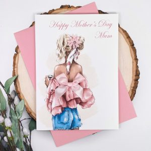 Handmade Mother's Day Card Summer Lady A5 Large Card