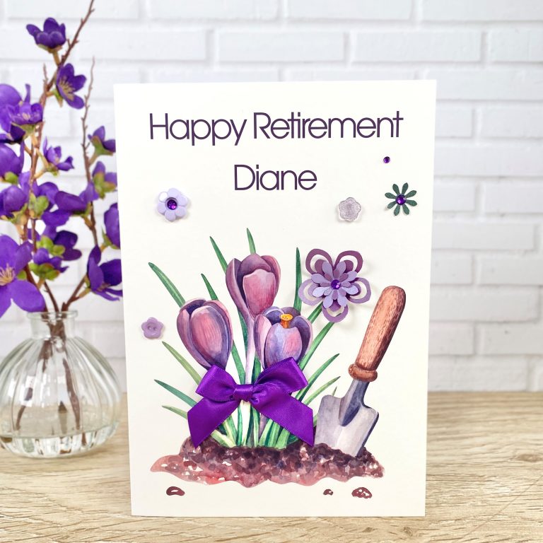 Handmade Retirement Card ‘Crocus’