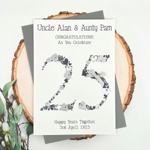 Handmade Silver Wedding Anniversary Cards 25 Years Large Card