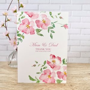 Handmade Thank You Card Wild Roses A5 Large Card