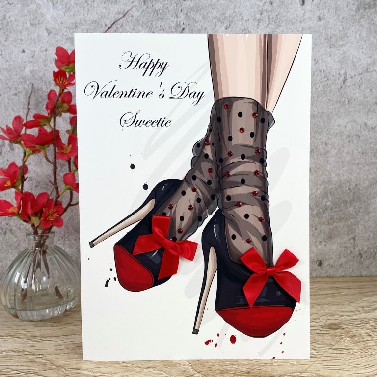 Handmade Valentines Card  “Christian Louboutin Style”
