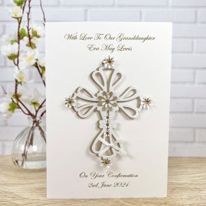 Luxury Handmade Confirmation Gold Cross A5 Large Card