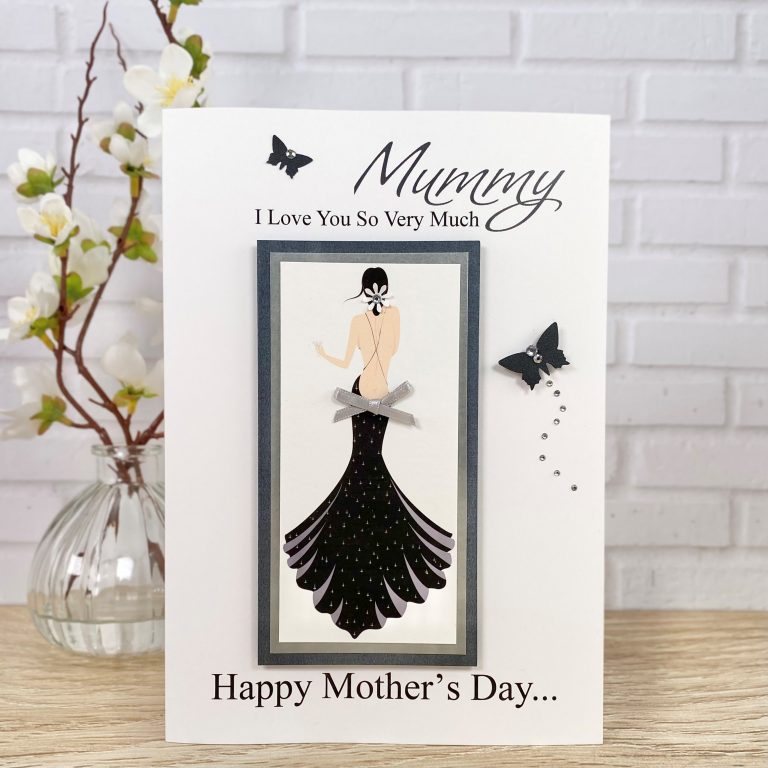 Luxury Handmade Mother’s Day Card ‘Black Dress’