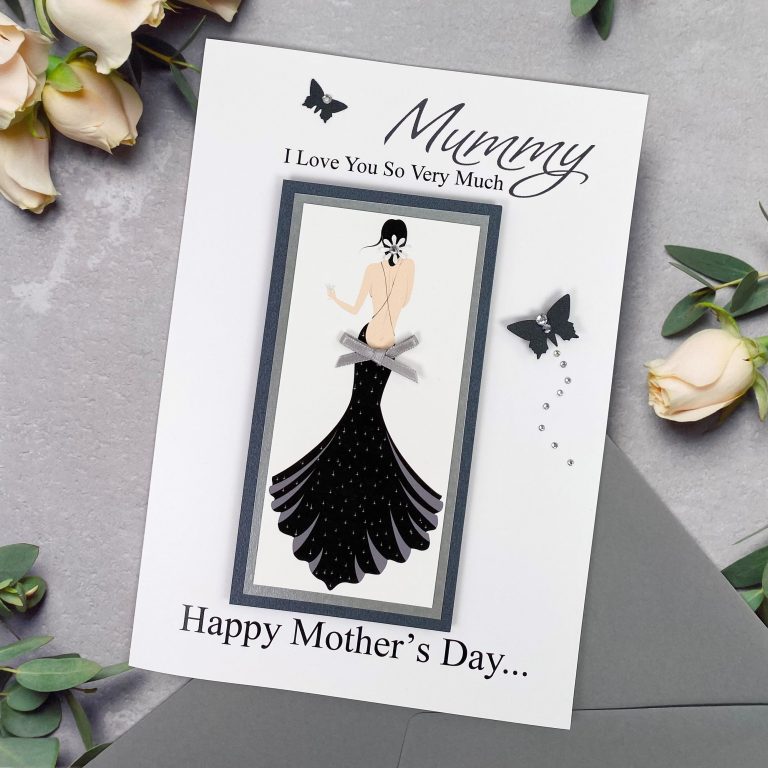 Luxury Handmade Mother’s Day Card ‘Black Dress’