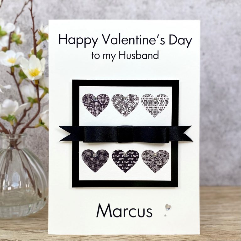 Luxury Handmade Valentines Card “Stylish Hearts”