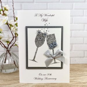Luxury Handmade Wedding Anniversary Card Champagne Toast A5 Cards
