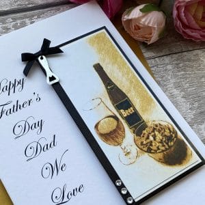 Handmade Father's Day Card Beer and Chips