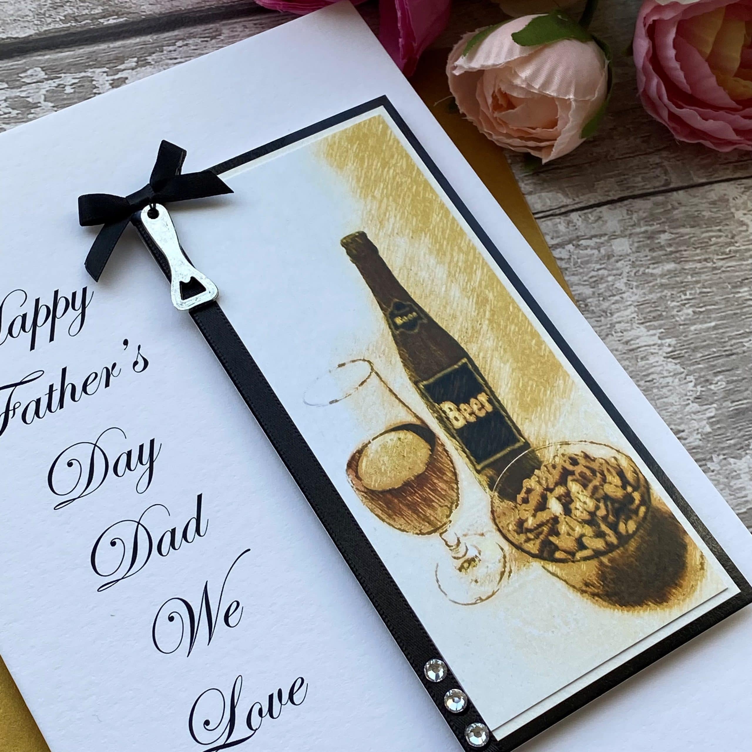 Handmade Father's Day Card Beer and Chips