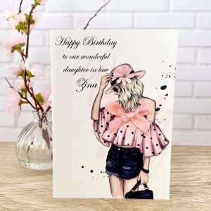 Personalised Mother's Day Card Denim Shorts A5 Large Card