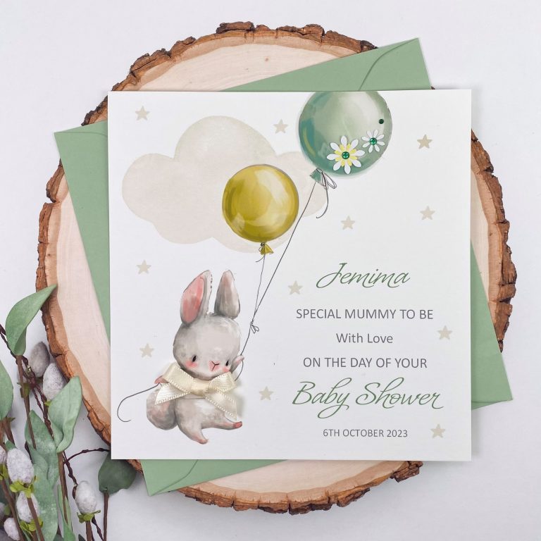 Handmade Baby Shower Card “Bunny”