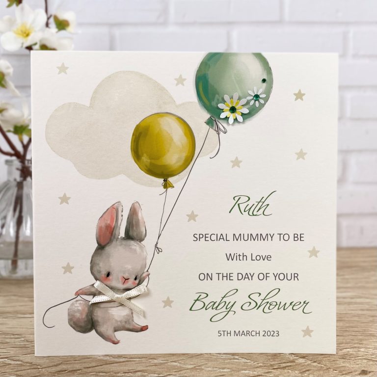Handmade Baby Shower Card “Bunny”