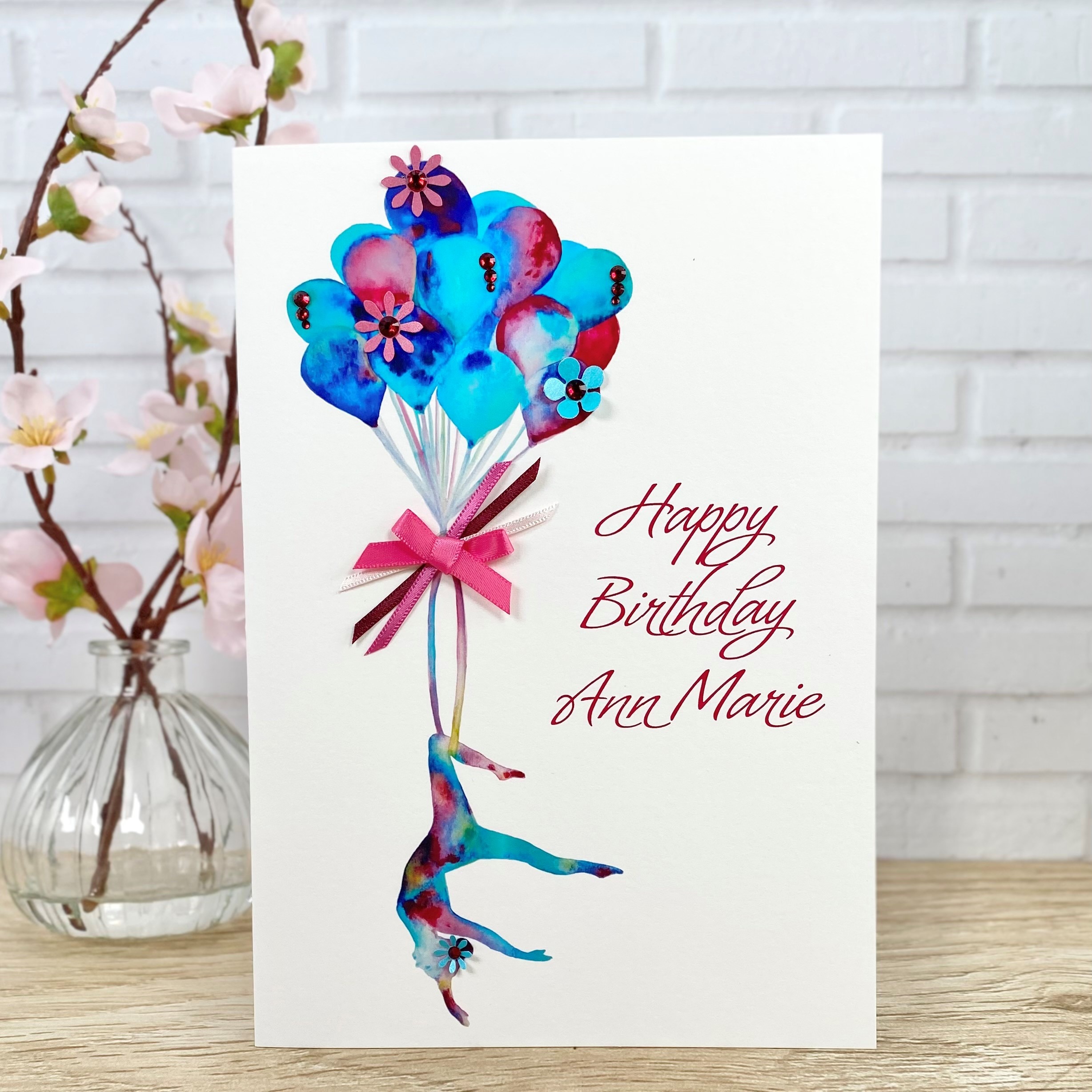Handmade Birthday Card Aerial Hoop A5 Large Cards