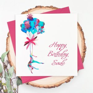 Handmade Birthday Card Aerial Hoop Square Card