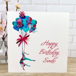 Handmade Birthday Card Aerial Hoop Square Card