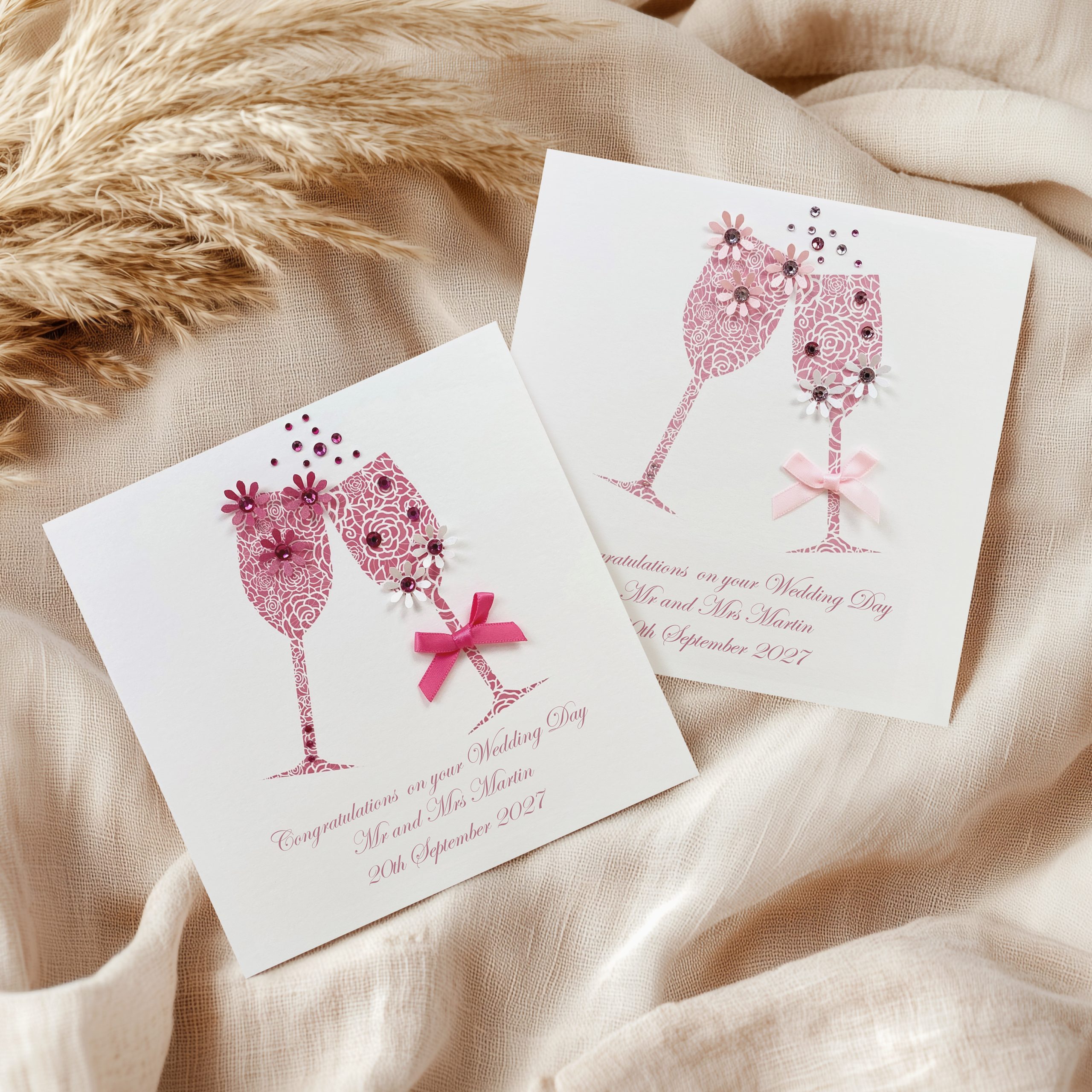 Handmade Personalised Wedding Toast Card