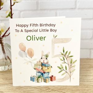Kids Handmade Birthday Card Peter Rabbit