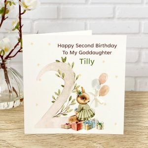 Kids Handmade Birthday Card Squirrel with Balloons