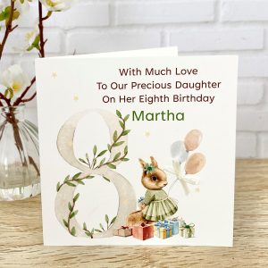 Kids Handmade Birthday Card Squirrel with Balloons