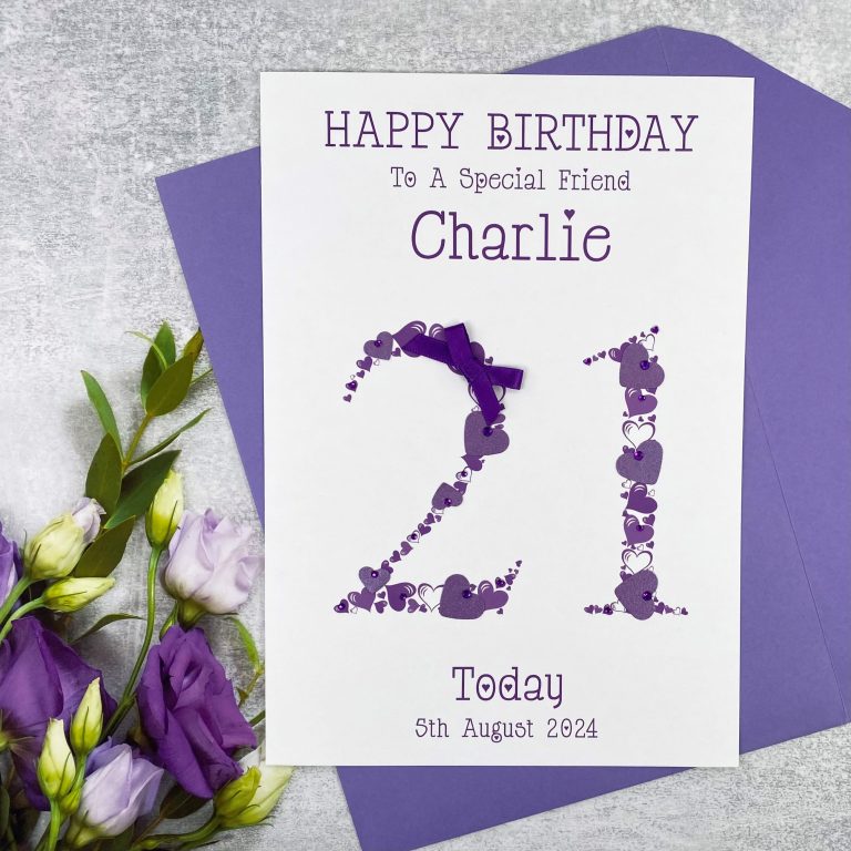 Handmade Birthday Card ‘Heart Numbers’