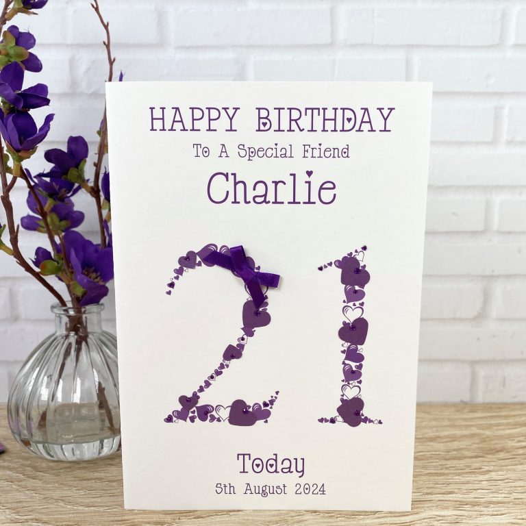 Handmade Birthday Card ‘Heart Numbers’