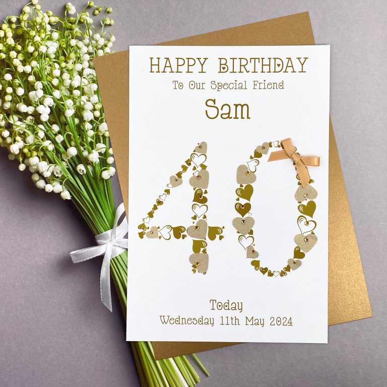 Handmade Birthday Card ‘Heart Numbers’