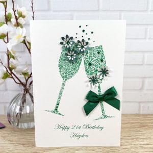 Handmade Birthday Card Green Toast A5 Card