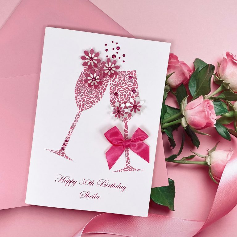 Handmade Birthday Card ‘Champagne Toast’