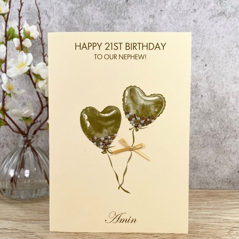 Handmade Birthday Card ‘Jewelled Balloons’