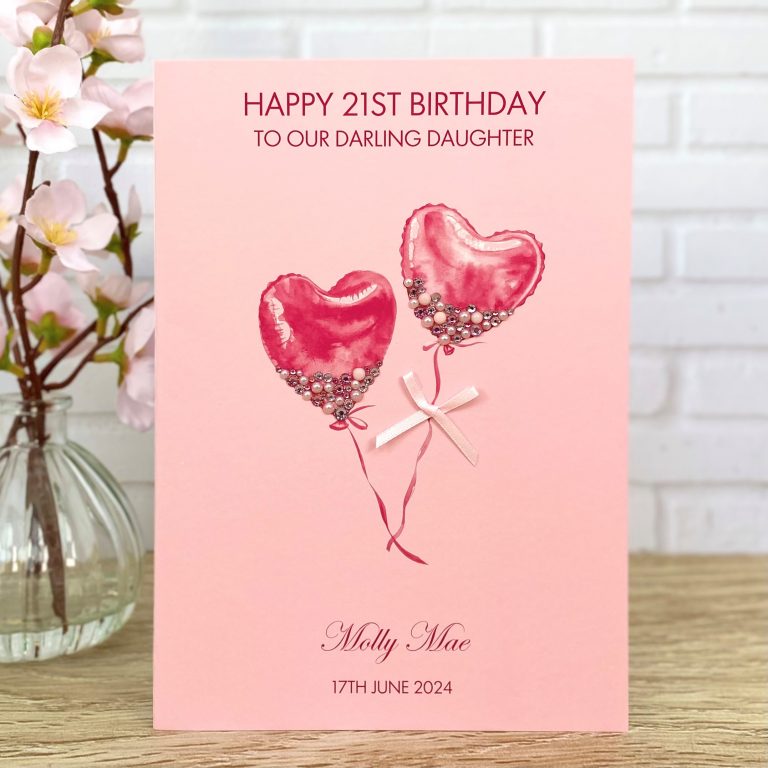 Handmade Birthday Card ‘Jewelled Balloons’