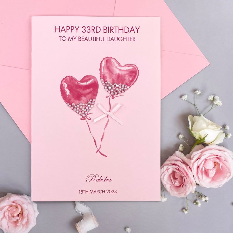 Handmade Birthday Card ‘Jewelled Balloons’
