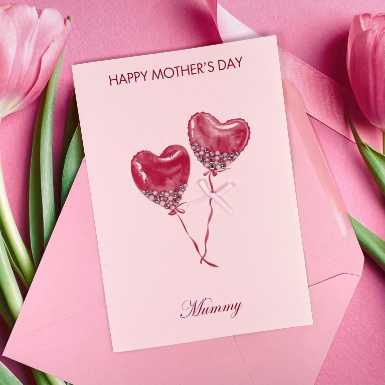 Handmade Mother’s Day Card ‘Jewelled Balloons’