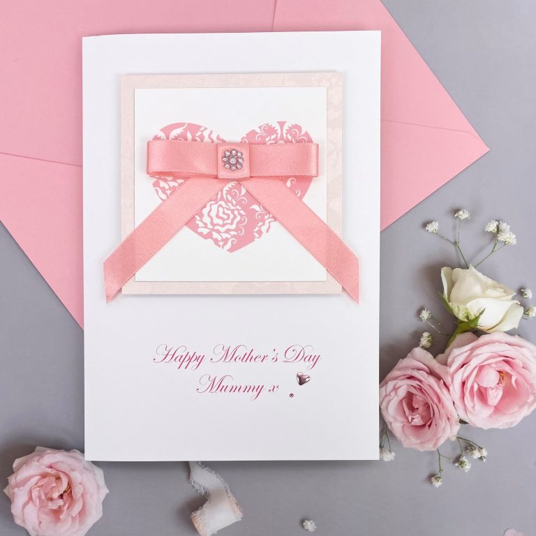 Luxury Handmade Mother’s Day Card ‘Ribbon Heart’