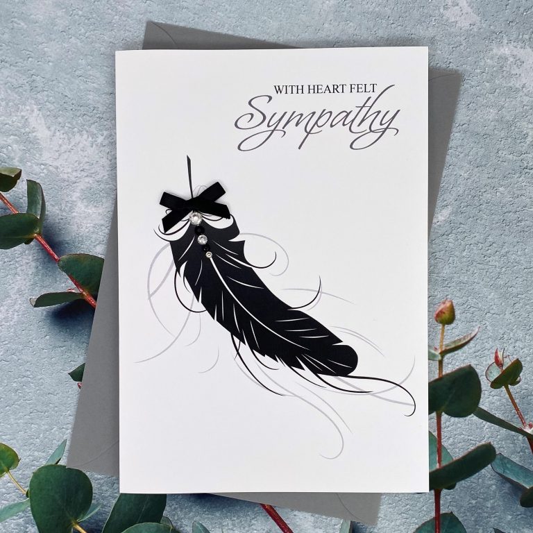 Handmade Sympathy Card ‘Feather’