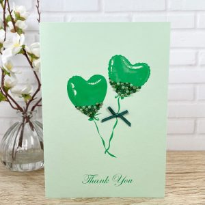 Handmade Thank You Card Green Balloons A5 Card