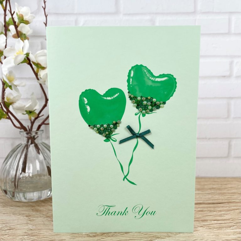 Handmade Thank You Card ‘Jewelled Balloons’
