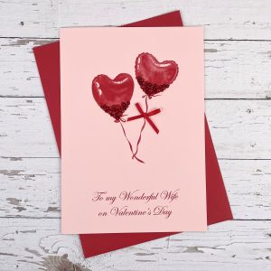 Handmade Valentine's Card Balloons Card