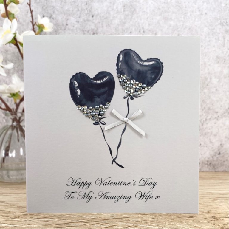 Handmade Valentines Card “Heart Balloons”
