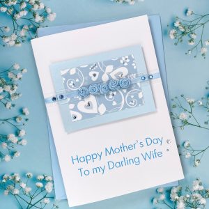 Luxury Handmade Mother's Day Card Blue Roses A5 Large Cards