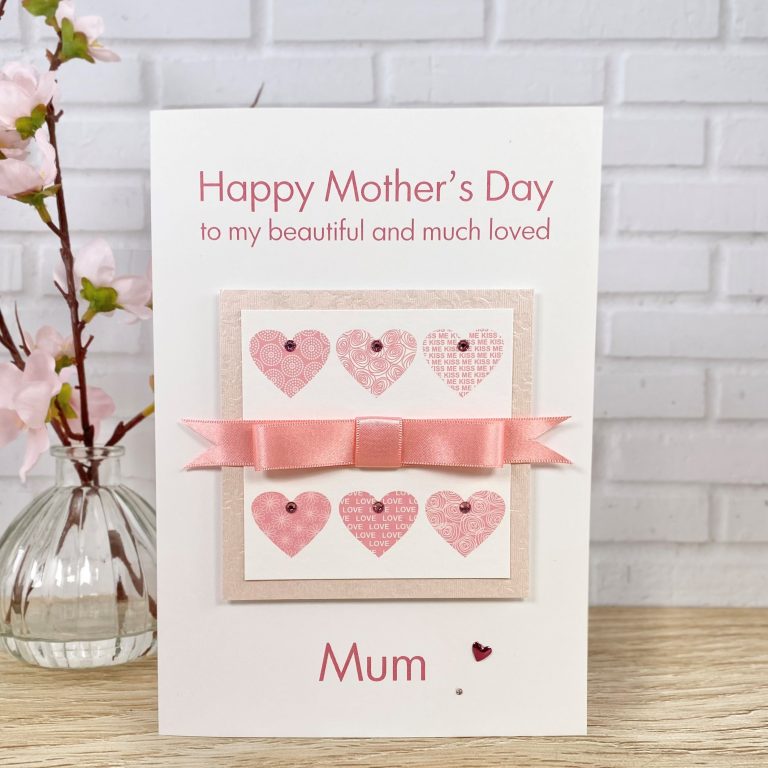 Luxury Handmade Mother’s Day Card ‘Hearts’