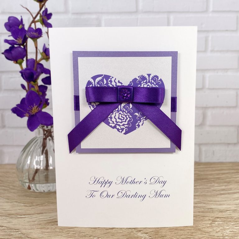 Luxury Handmade Mother’s Day Card ‘Ribbon Heart’