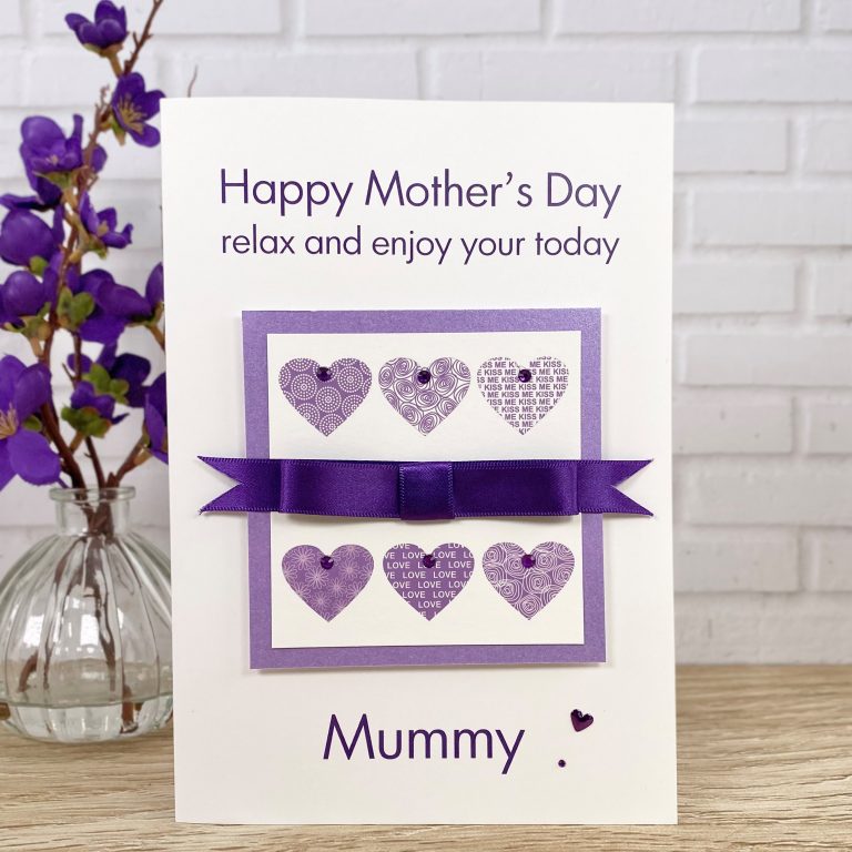 Luxury Handmade Mother’s Day Card ‘Hearts’