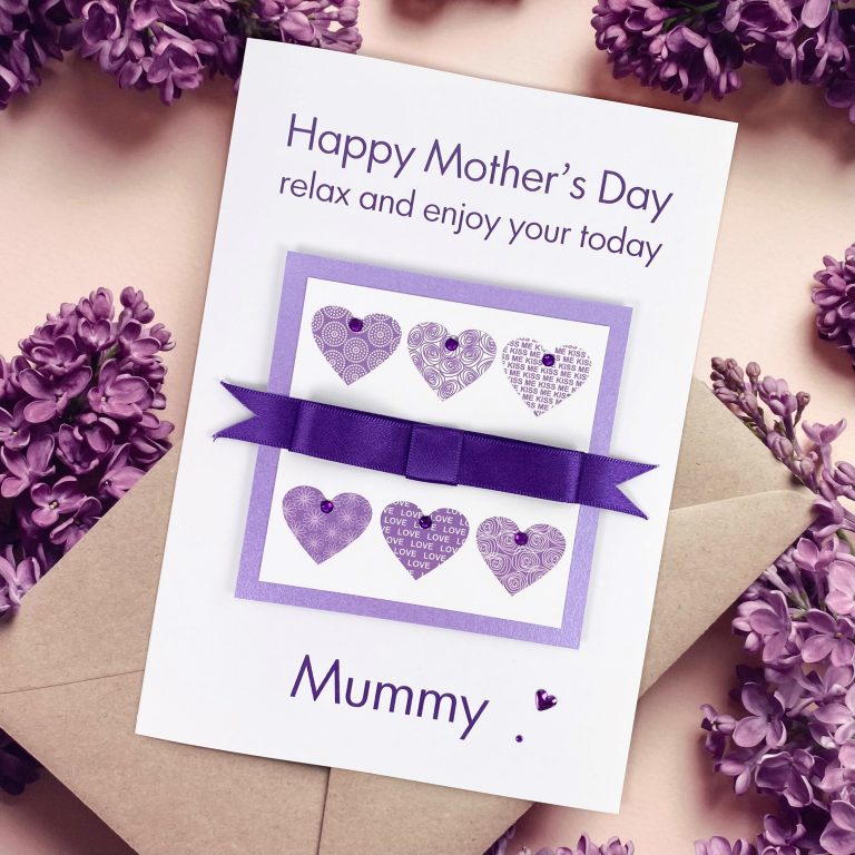 Luxury Handmade Mother’s Day Card ‘Hearts’